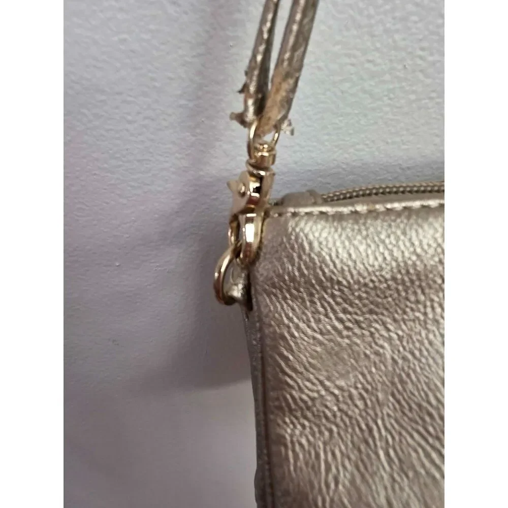 Michael Kors Metallic Gold Double Zip Crossbody Bag